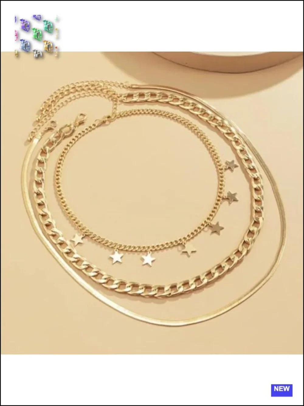 Chunky Layered Star Charm Necklace Set - Edgy Statement Jewelry